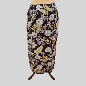Floral Linen Blend Wrap Skirt | Charter Club | Size 12